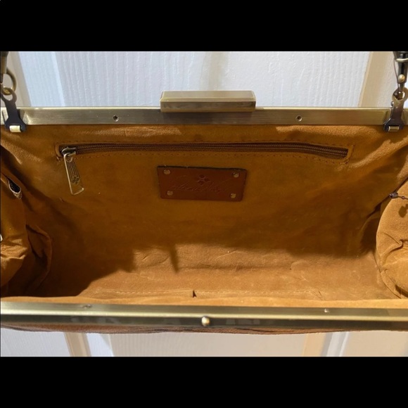 Patricia Nash Athena Printed Haircalf Leather Frame Bag/Clutch - Tiger NWT - Picture 11 of 12